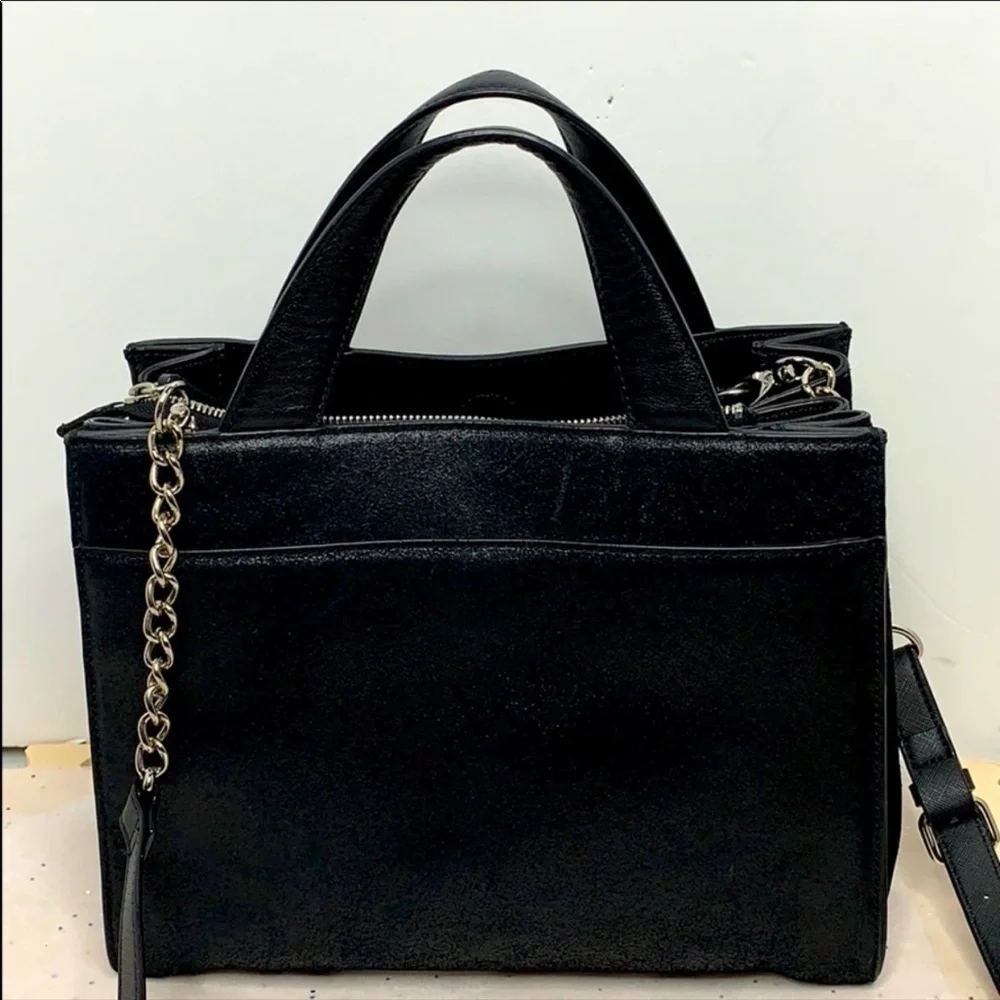 Treasure & Bond Accordion Black Leather Satchel